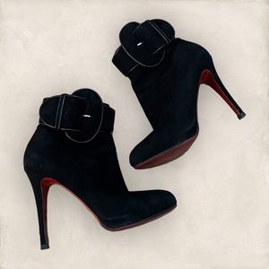 Christian Louboutin Suede Ankle Boots (Black)